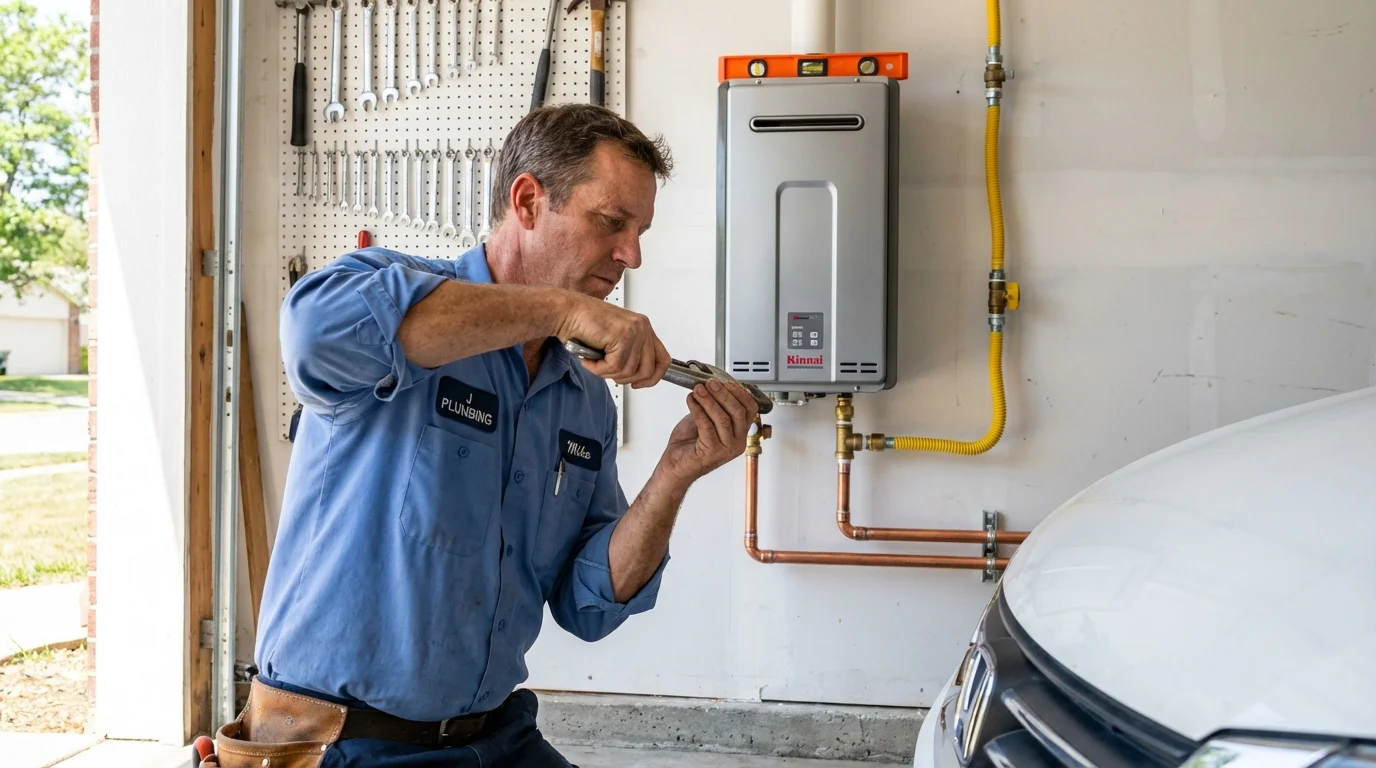 Tankless water heater installation by a Johns Plumbing LLC plumber in Manhattan